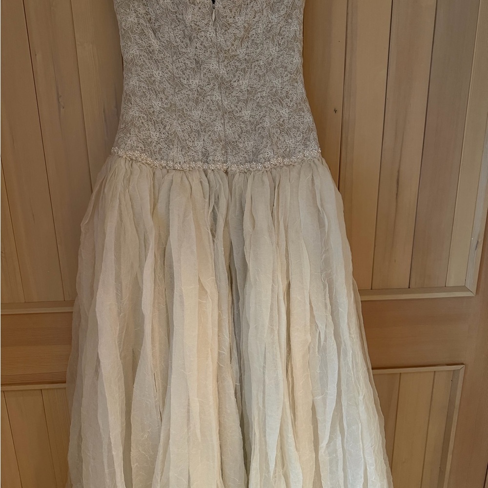 Ivory Tulle Party Dress with Beaded Bodice
